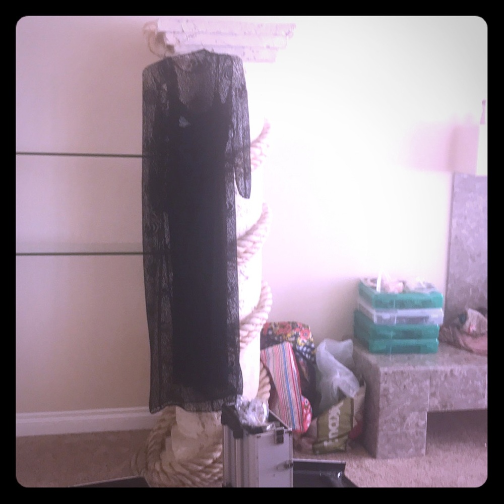Knitted size 14 formal gown with slip underlay